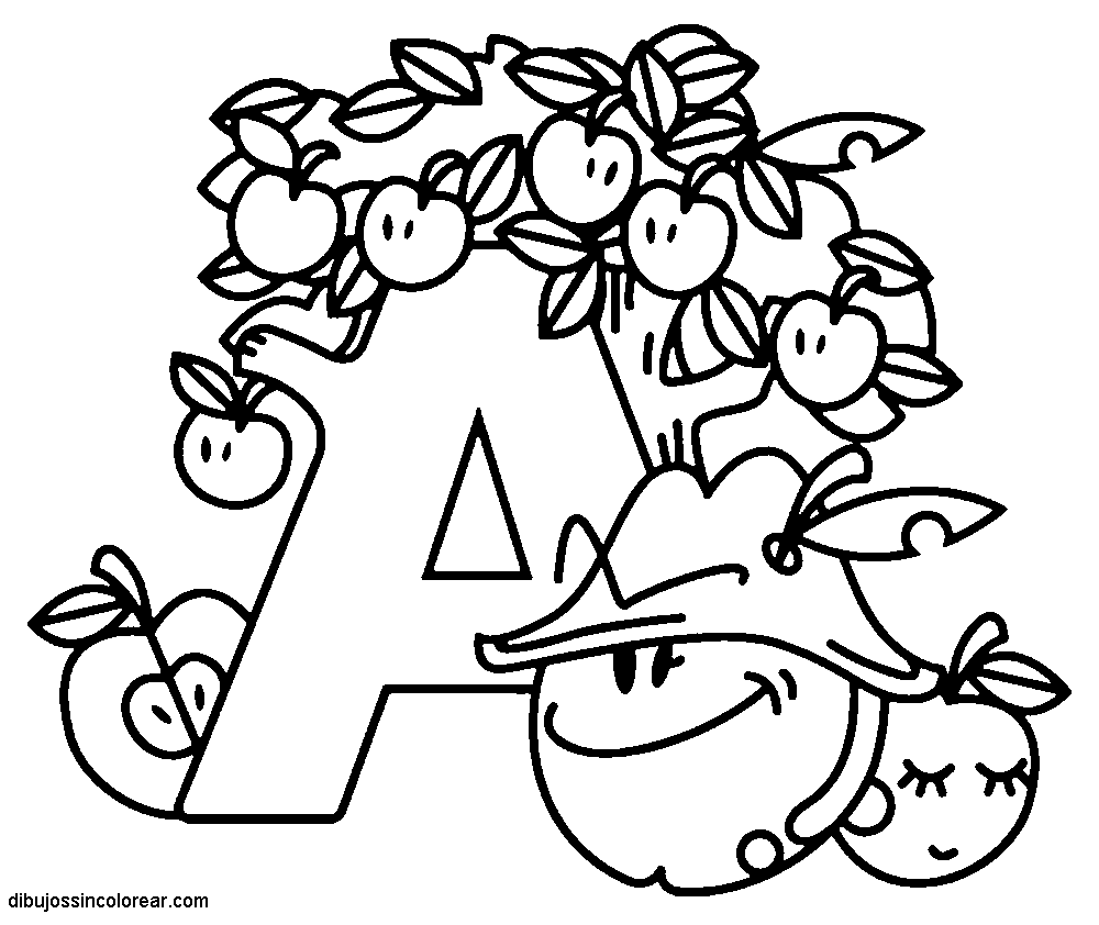 Dibujos Sin Colorear: Letras del Alfabeto para Colorear (A, B, C ...