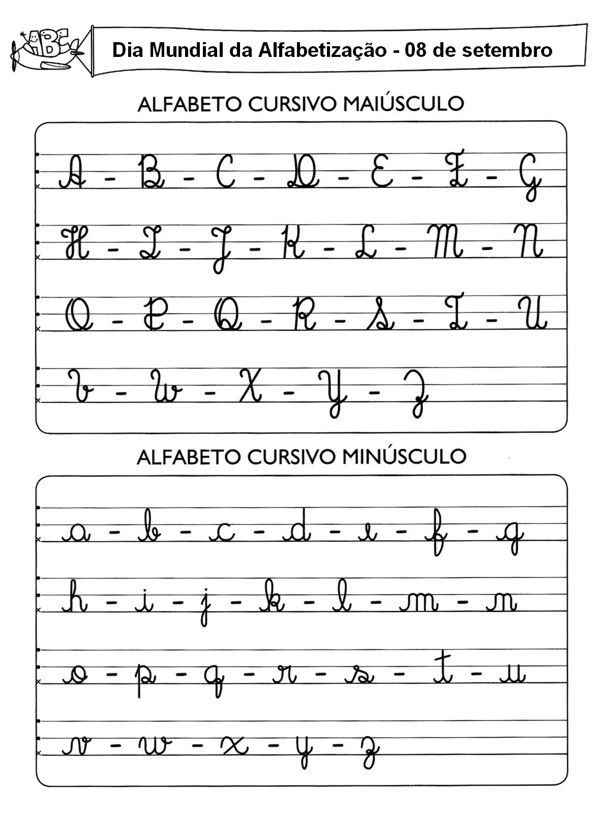 Letras cursivas abecedario para imprimir - Imagui