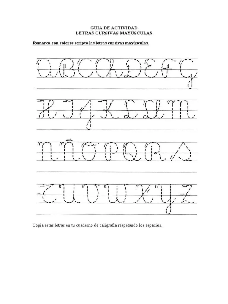 Letras Cursivas Mayusculas | PDF