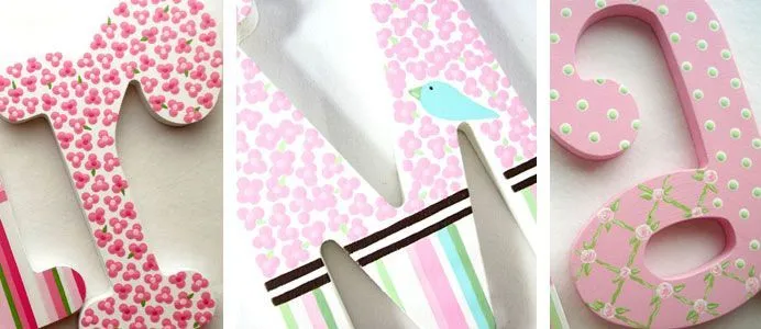 Letras de madeira pintadas á mão | @Missanga | Pinterest