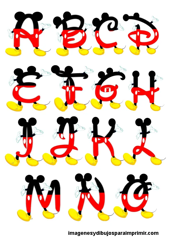 Letras de Mickey Mouse para imprimir - Imagui