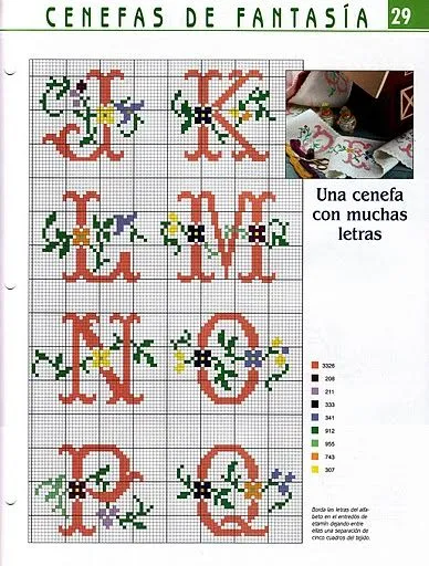 Abecedario punto de cruz para imprimir - Imagui