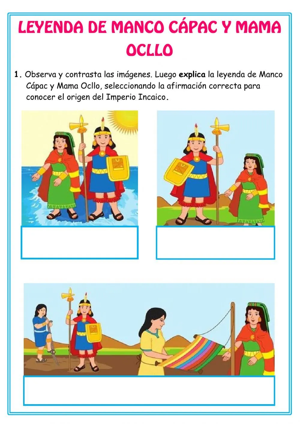 Leyenda de Manco Cápac y Mama Ocllo worksheet | Character, Family guy,  Person