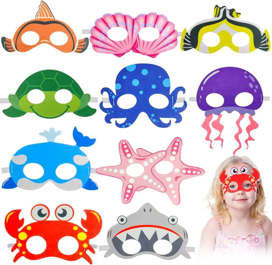 LGZIN Máscaras para Niños, 10 Piezas Máscaras de Animales Marinos, Máscaras  de Cosplay, Fiesta Máscaras para Niños, Fieltro Máscaras, Fiesta de  Dumpleaños(10-animales del océano) : Amazon.es: Juguetes y juegos