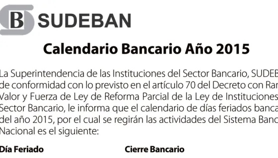 DE LIBRE OPINION POLITICA: Calendario Bancario y días feriados del ...