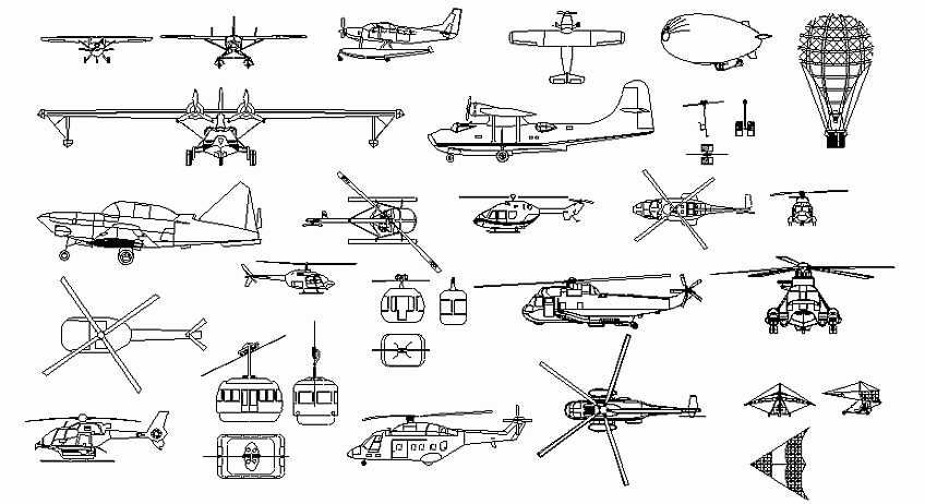 Librerías de Bloques AutoCAD: transportes aéreos