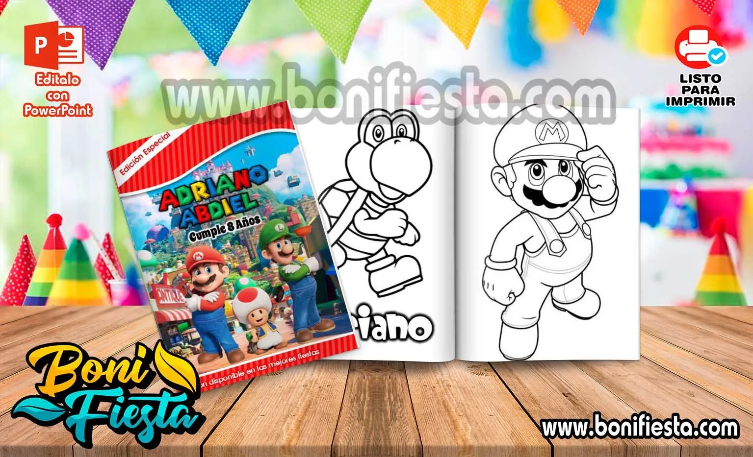 Librito para Colorear de Super Mario Bros La Pelicula - Boni Fiesta