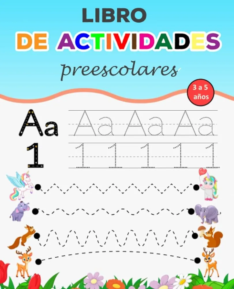 Libro de actividades preescolares para niños de 3 a 5 años: 34 juegos para  aprender letras, números, colores, formas y mucho más | Libro de ejercicios  para niños (Spanish Edition) : withAnna,