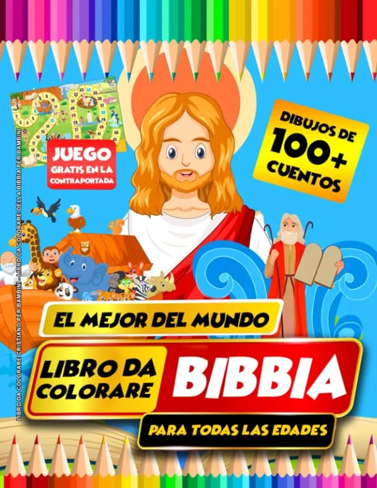 Libro De Colorear De La Biblia Para Niños - Libro De Colorear Cristiano Para  Niños: 100 Imágenes