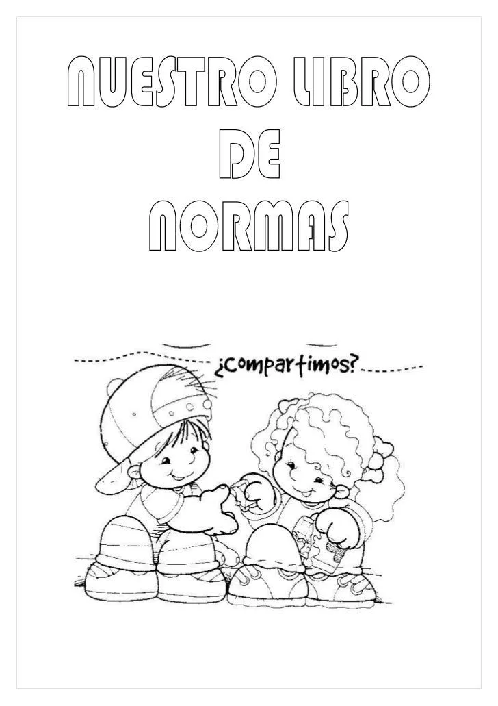 Libro con dibujos normas del colegio