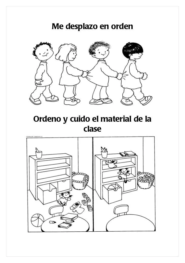 Libro con dibujos normas del colegio