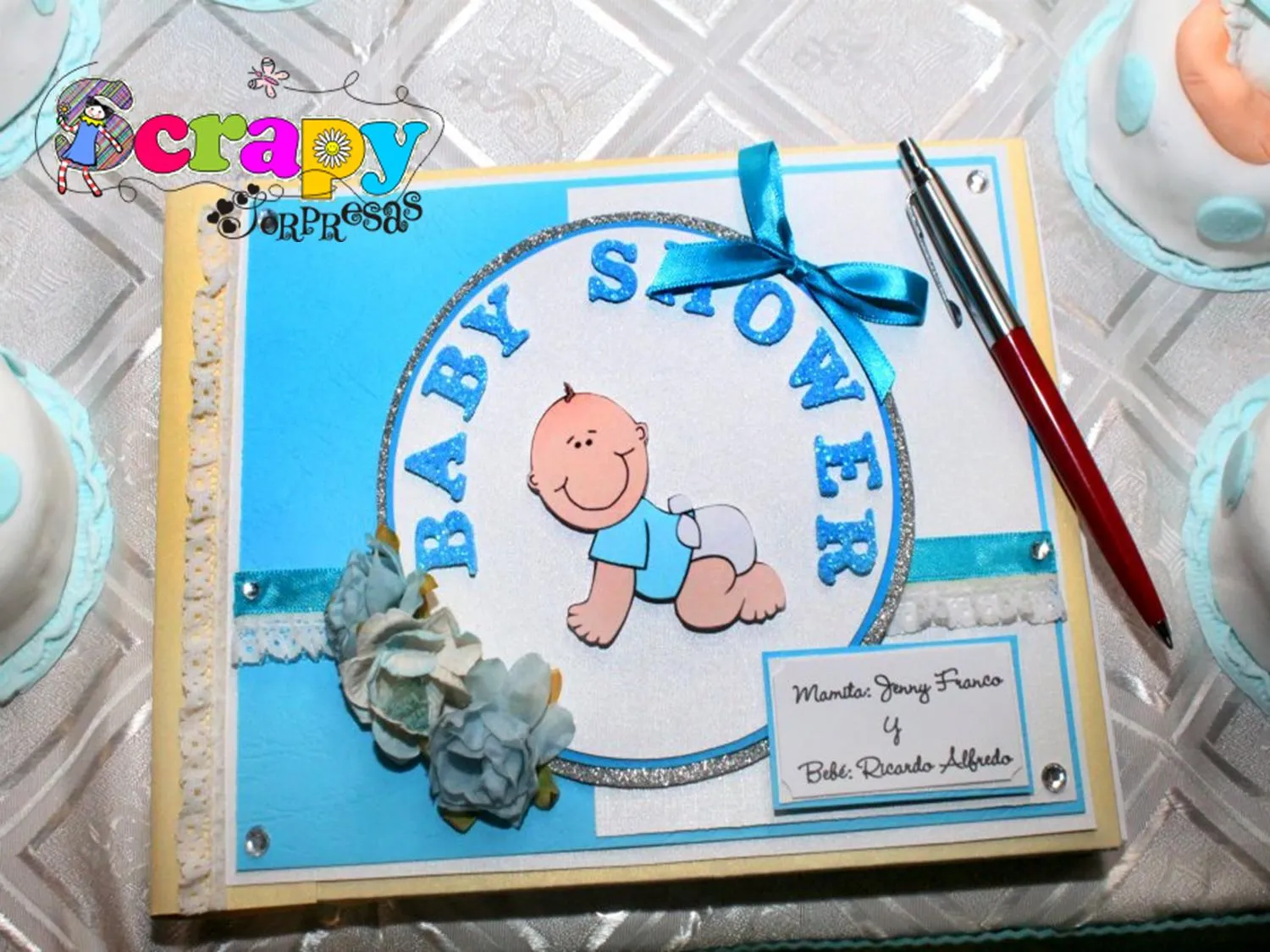 Como hacer un libro de firmas para baby shower - Imagui