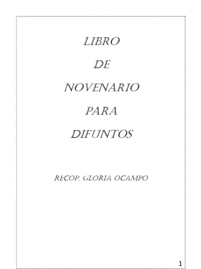 Libro de Novenario para Los Difuntos | PDF | Oración | orador del Señor