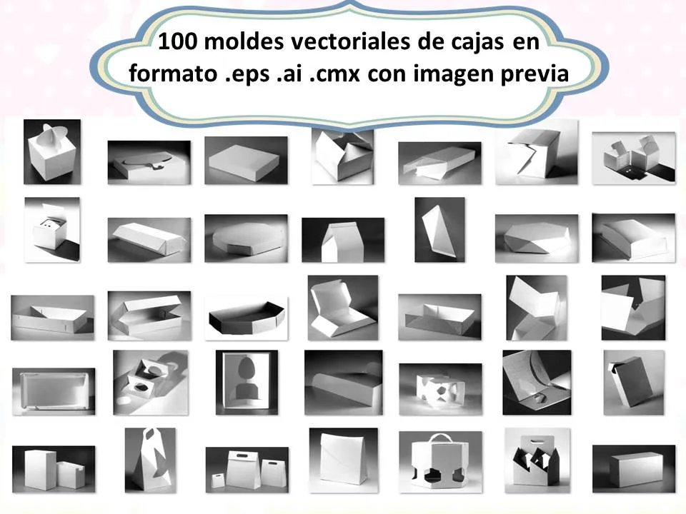 Libro de Recortes: KLR-023 Packaging 100 moldes vectoriales de ...