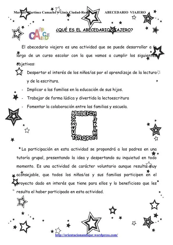 Libro viajero de las letras -Orientacion Andujar