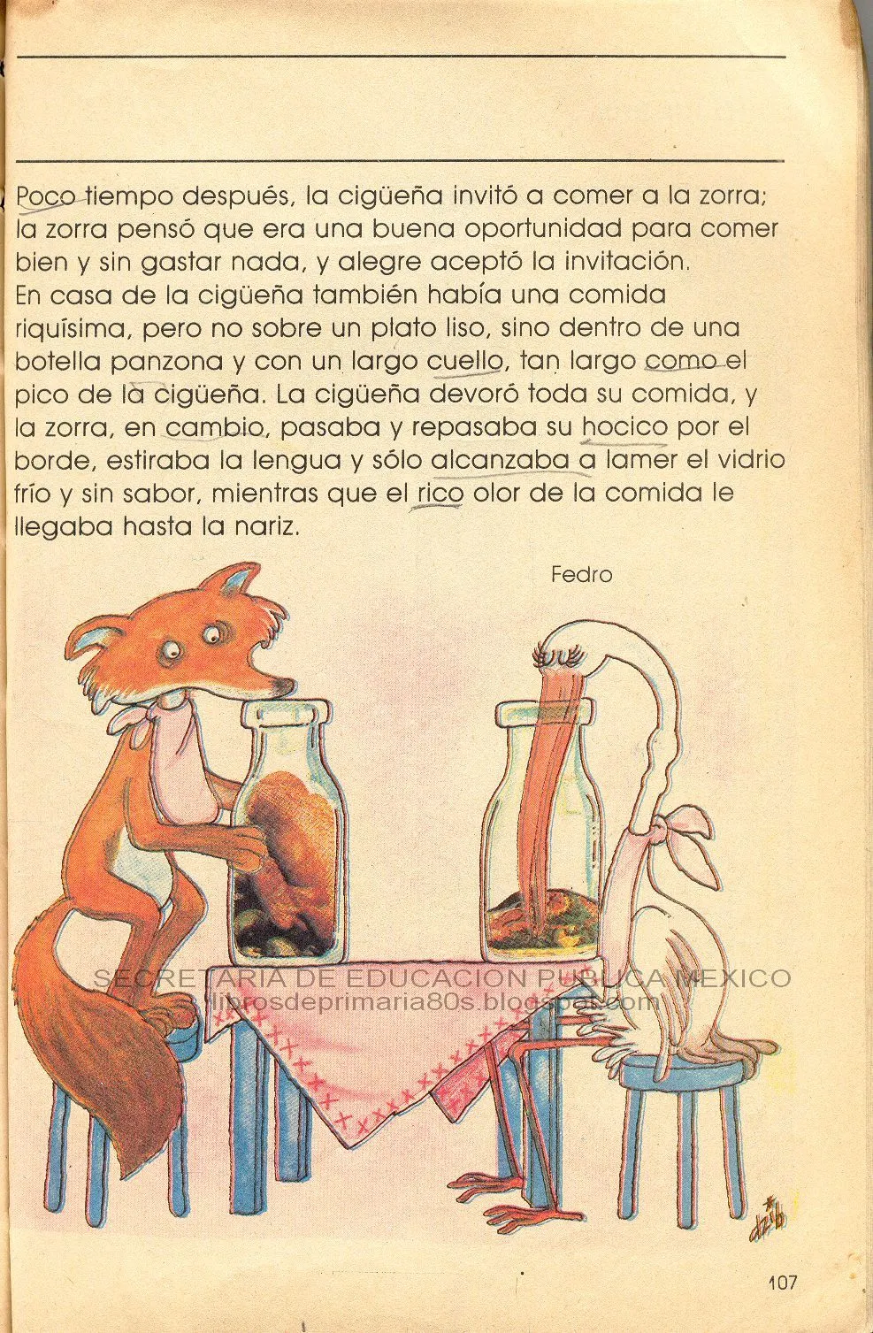 Libros de Primaria de los 80's: La zorra y la cigüeña (Mi libro de ...