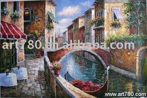 Lienzo de pinturas al óleo de venecia, pintura de venecia, paisaje ...