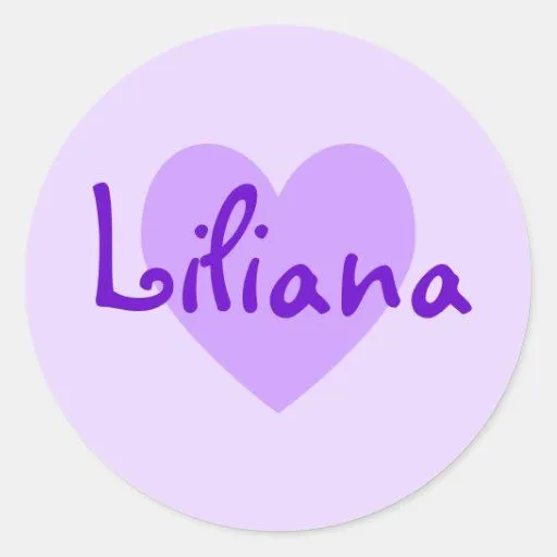 Liliana en púrpura pegatinas redondas | Zazzle