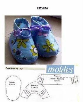 Lily-Baby-Shop: Sapatinho de Bebe em Tecido com Molde - Patucos