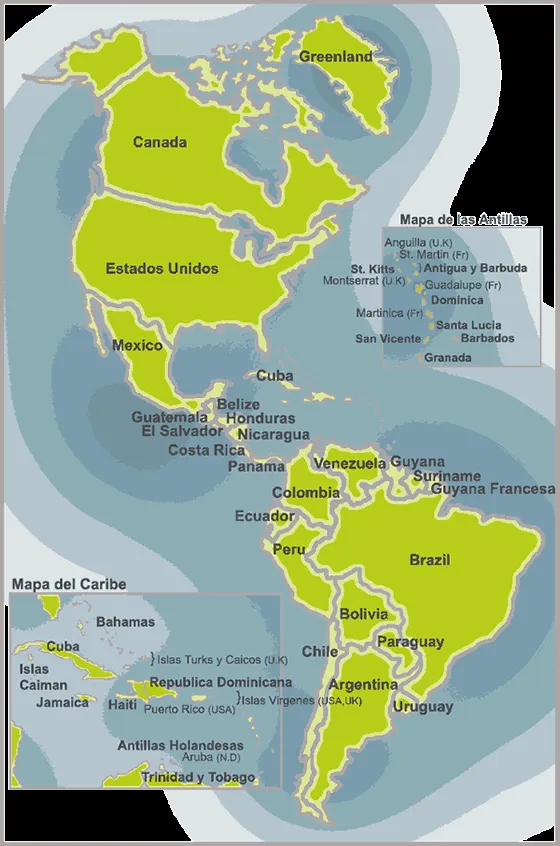 Limites territoriales de America | Estudios Sociales Online