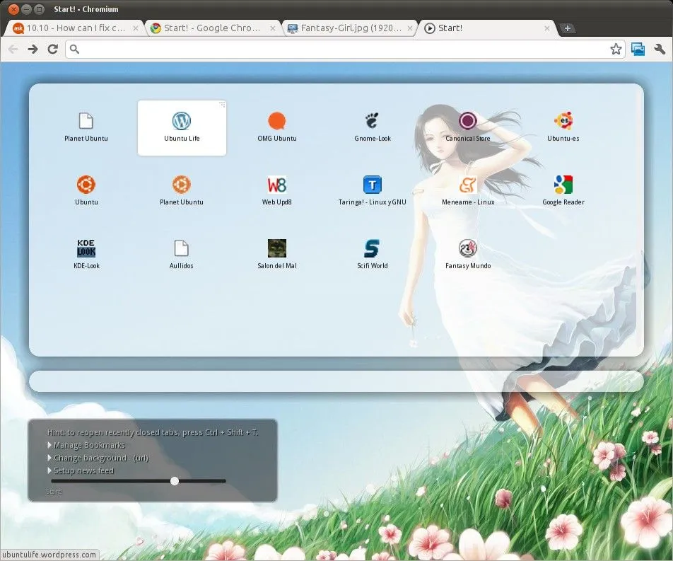 ... , limpia y muy práctica página de inicio para Chrome « Ubuntu Life