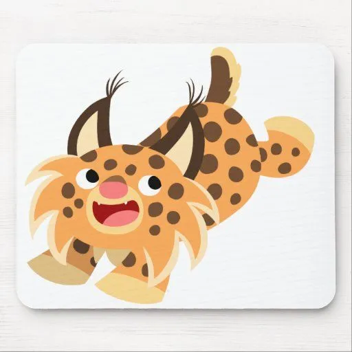 Lince travieso lindo Mousepad del dibujo animado Alfombrillas De ...