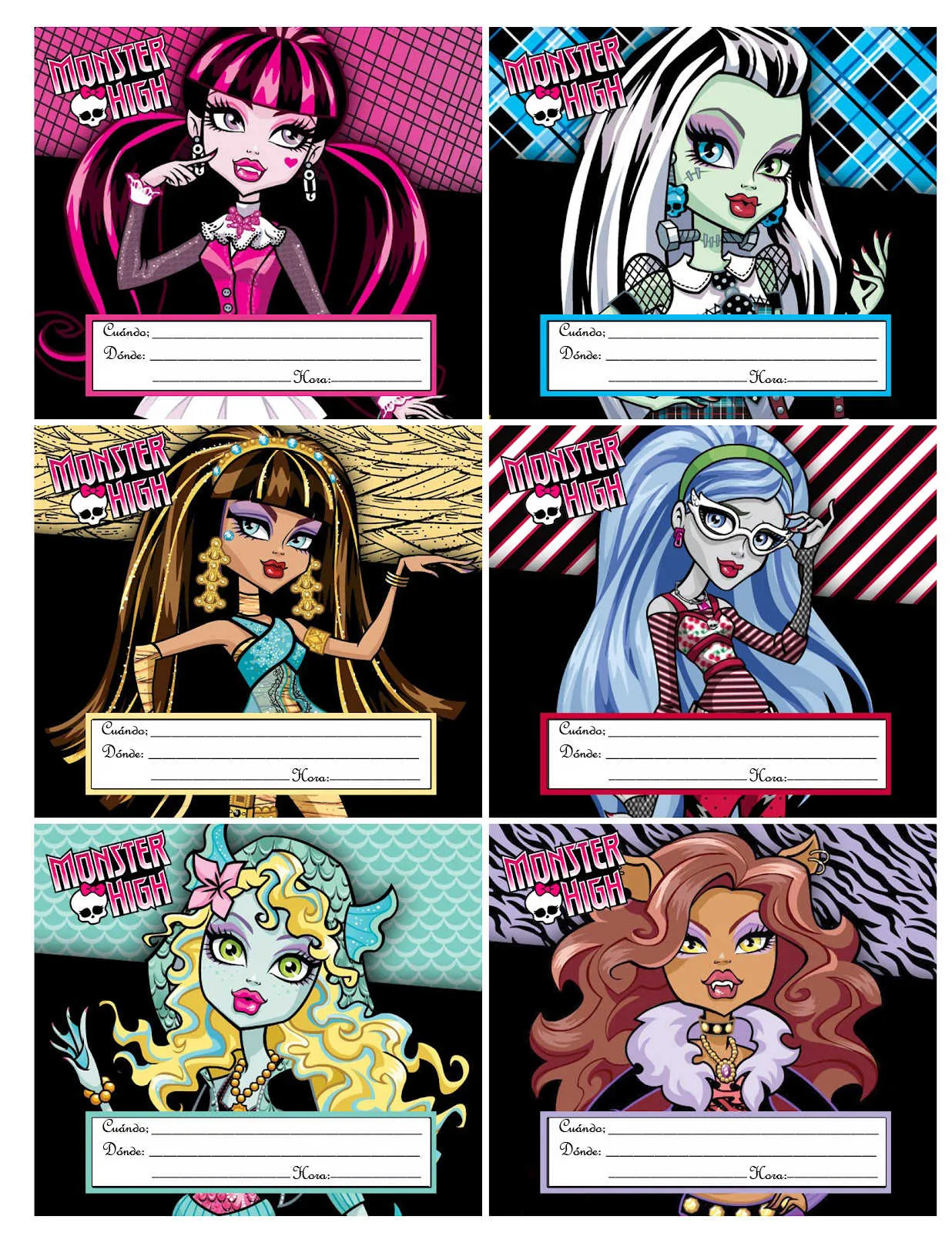 Las más lindas invitaciones para tu fiesta Monster High! | Fiesta101