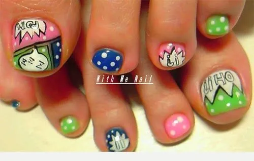 Uñas lindas decoradas para pies - Imagui