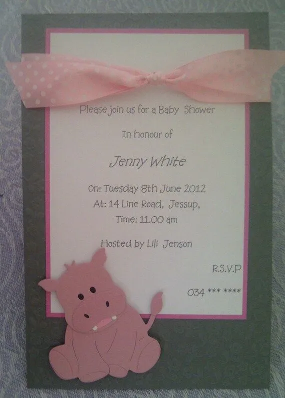 Lindo bebé hipopótamo Baby Shower / tarjetas de por LKsInvitations