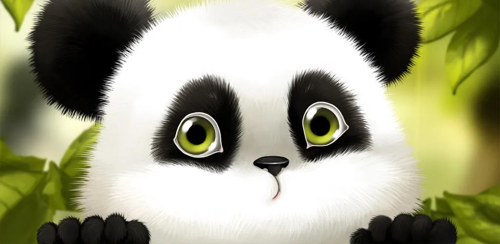 Un lindo dibujo de un panda | wallpapernarium