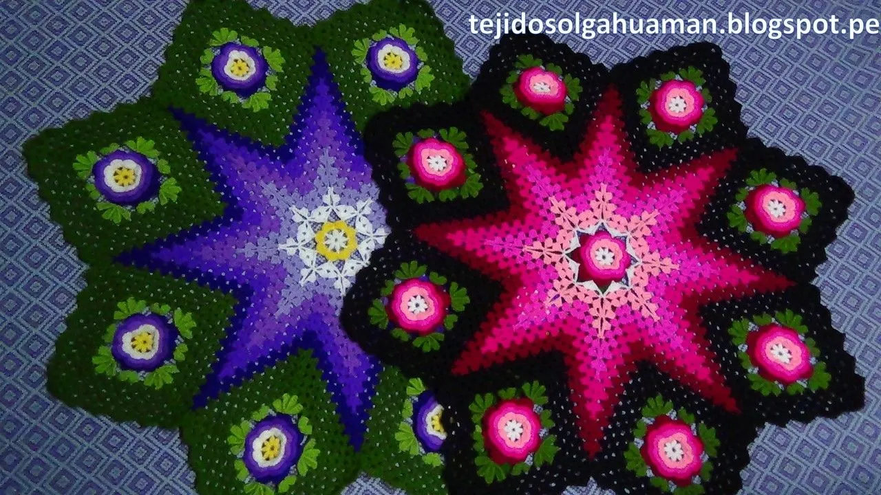 LINDO TAPETE TEJIDO A CROCHET O GANCHILLO, AHORA EN VIDEO TUTORIAL EN MI CANAL DE YOUTUBE: TEJIDOS OLGA HUAMAN