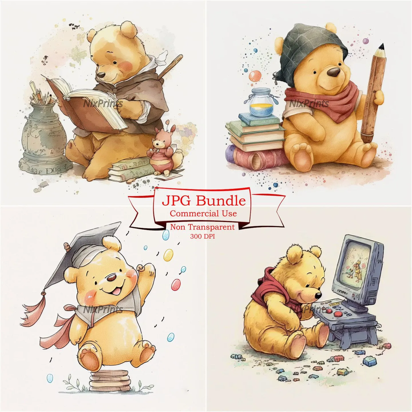 Lindo Winnie the Pooh Clipart Set para literatura graduación - Etsy México