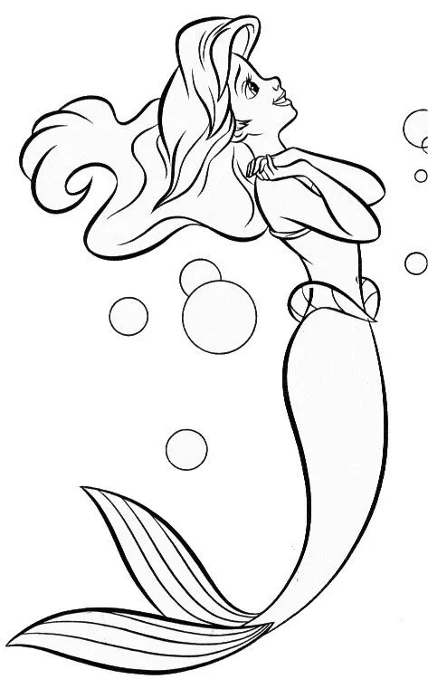 Lindos desenhos da Ariel a pequena sereia para colorir pintar ...