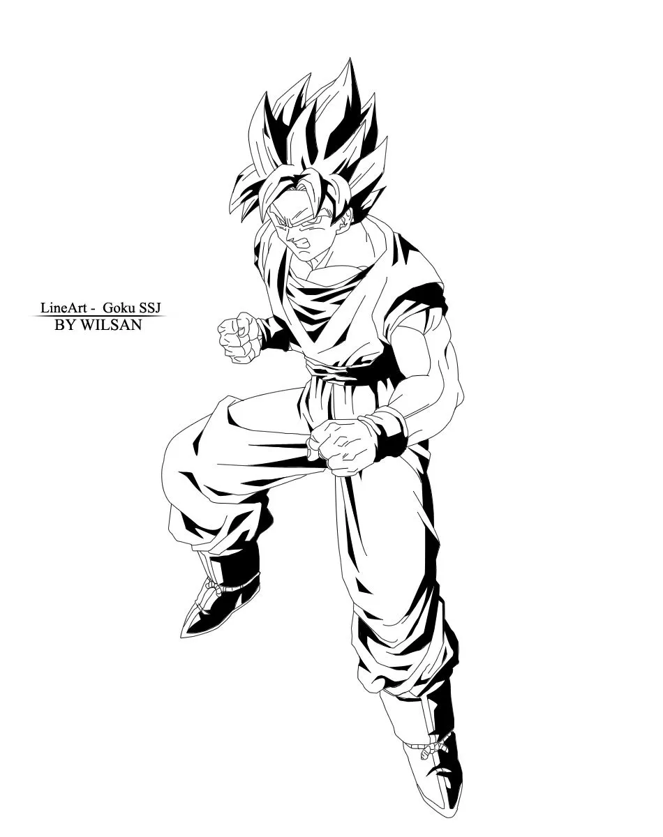 Line Art Goku Com Sombras by WILSAN on DeviantArt