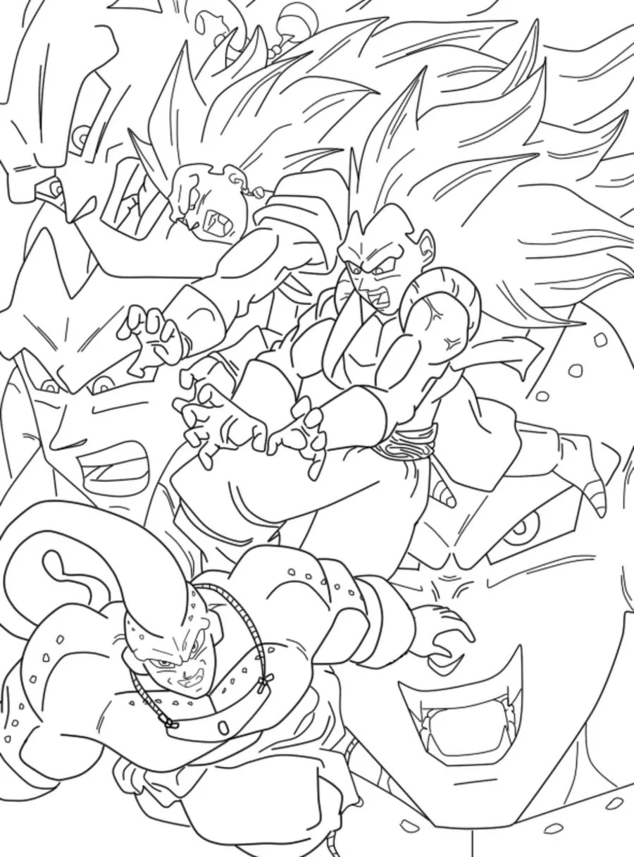 Lineart Vegetto y Gogeta Ssj3 vs Super buu + broly by ...