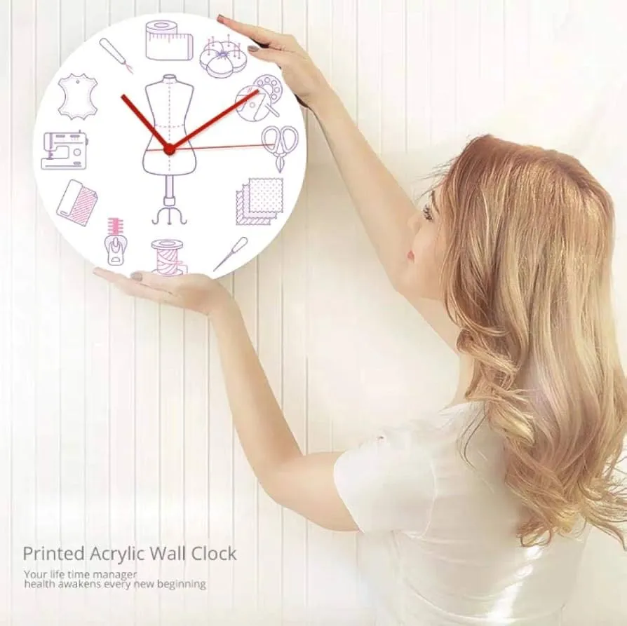 Líneas Finas Iconos de Costura Imprimir Reloj de Pared máquinas de Coser  Agujas Tijeras sin tictac Arte de Pared Reloj Decorativo Regalo para  sastre-30X30cm : Amazon.com.mx: Hogar y Cocina