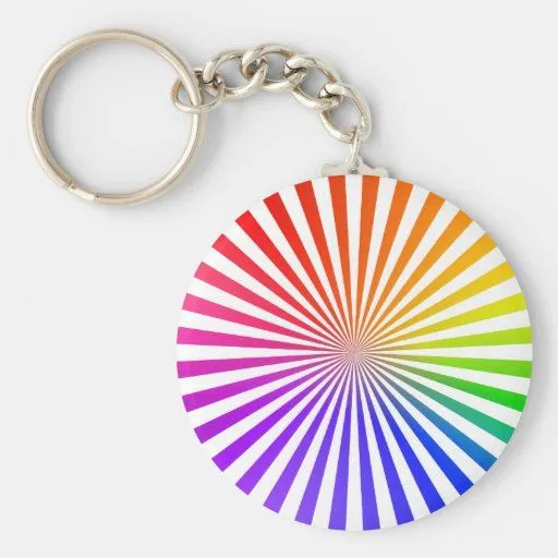 Líneas radiales abstractas: Arco iris Llavero Personalizado | Zazzle