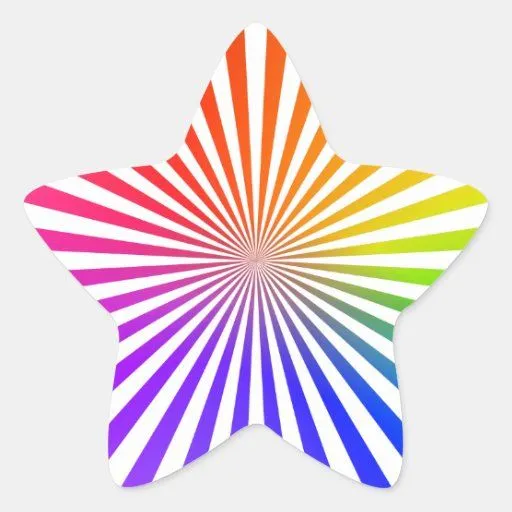 Líneas radiales coloridas: Pegatina de la estrella de Zazzle.