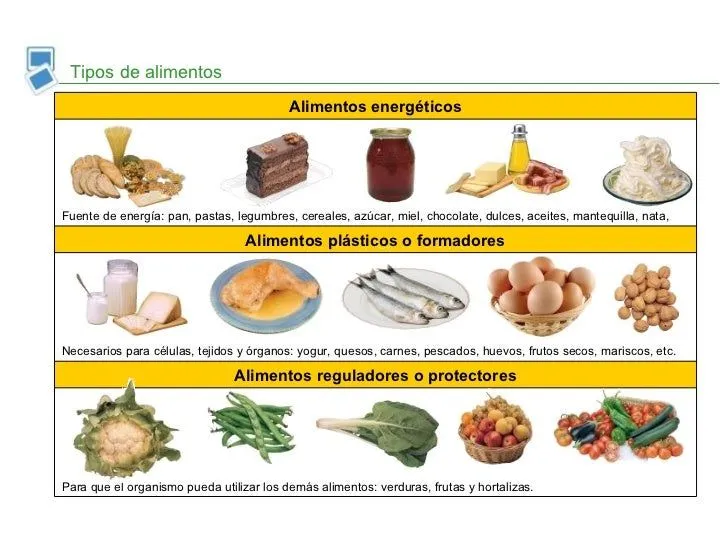 Lista de alimentos energeticos ejemplos - Imagui