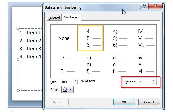 Cómo hacer una lista numerada en PowerPoint