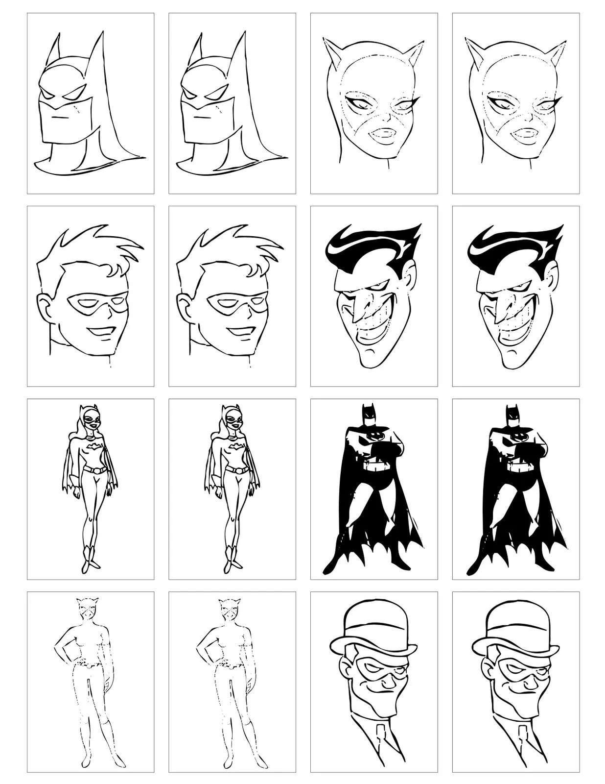 Listo Para imprimir-: Momorama para colorear de Batman