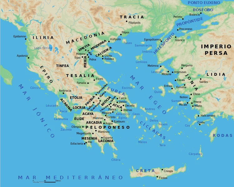 literatura universal 11: Mapas geográficos de Grecia