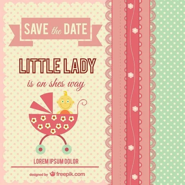 Little lady baby shower - Freepik.com-Invitations-pin-10 ...