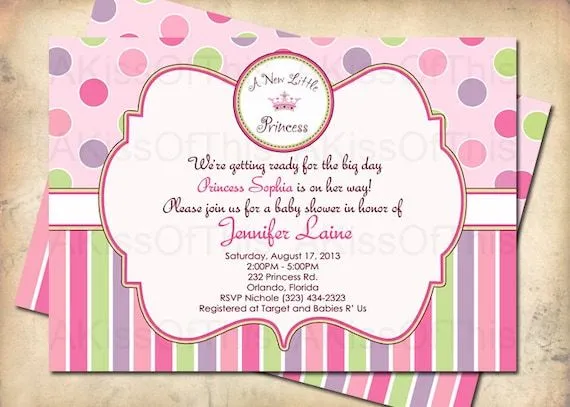 Little Princess Baby Shower Invitations Customized Digital Quote