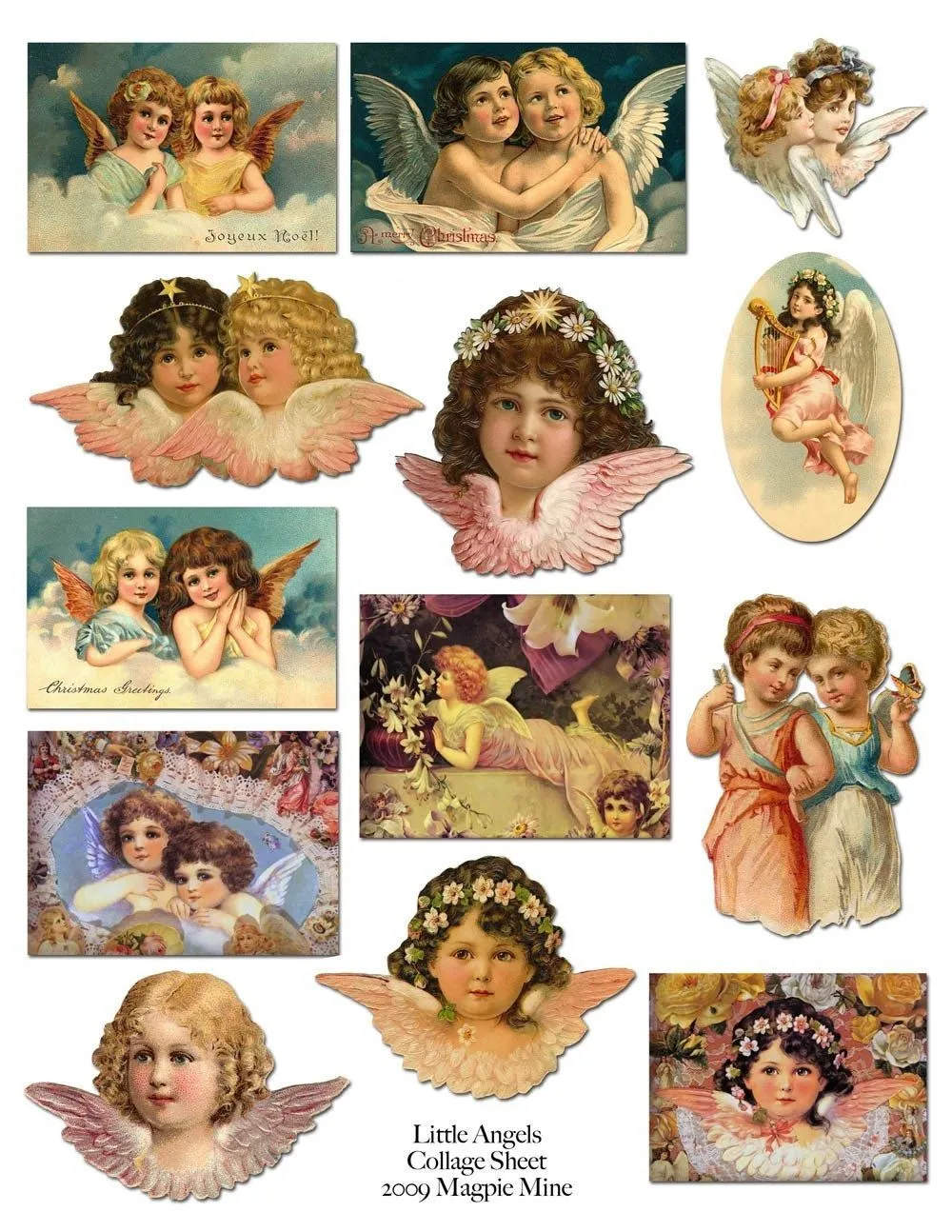 Little Victorian Angels Printable Collage Sheet Sweet - Etsy New Zealand