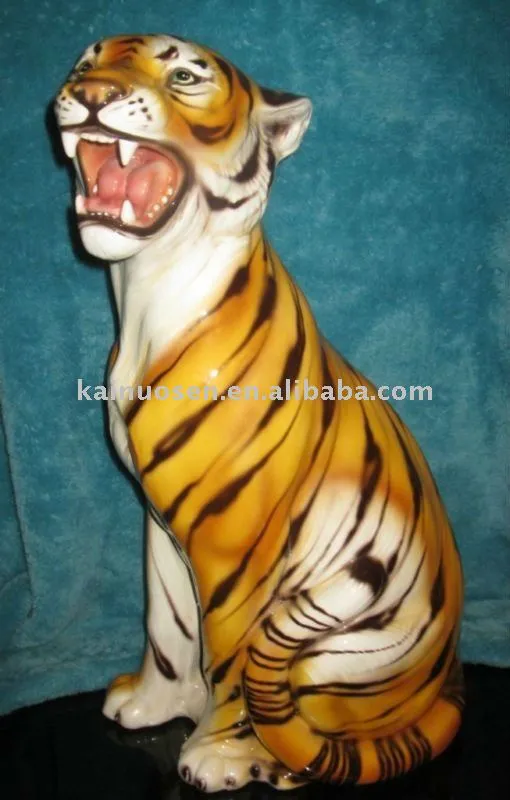 Lively tigre de cerámica estatuilla, Artesanía tigre-Cerámica y ...