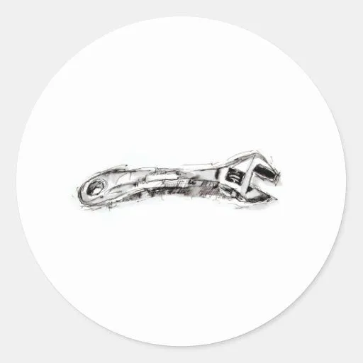 Llave de la herramienta de dibujo pegatinas redondas de Zazzle.