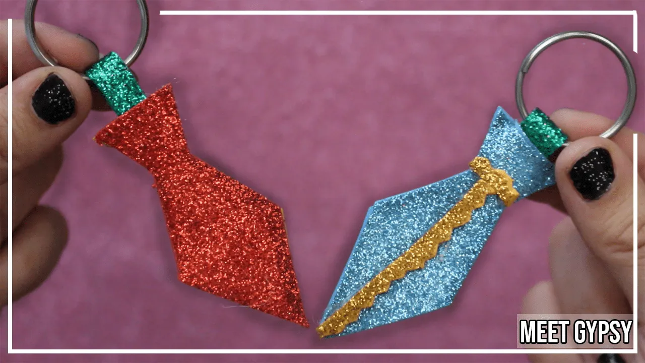 Llavero corbata de Goma Eva | Llavero Foami fácil para el día del Padre – Manualidades Fáciles