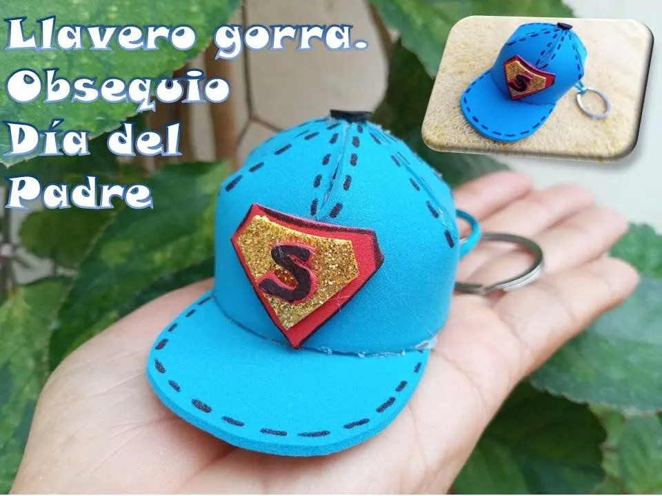 Como hacer un Llavero gorra en goma eva . Obsequio dia del padre / How to  make a cap keychain in eva rubber . Father's day gift [ESP|ENG] | PeakD