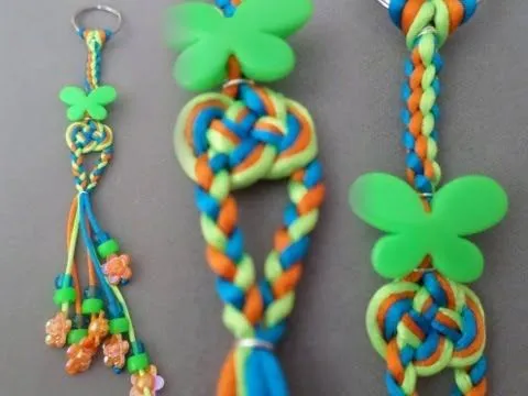 Como hacer un llavero con hilos de cola de rata